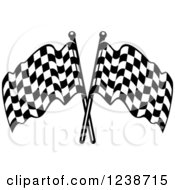 Black And White Crossed Racing Checkered Flags