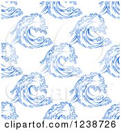 Clipart Of A Seamless Background Pattern Of Blue Ocean Surf Waves 5 Royalty Free Vector Illustration