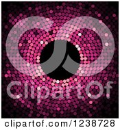 Poster, Art Print Of Pink Dot Mosaic Circle On Black