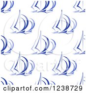 Clipart Of A Seamless Background Pattern Of Sailboats Royalty Free Vector Illustration