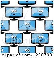 Clipart Of A Seamless Background Pattern Of Happy Computer Or Tv Monitors Royalty Free Vector Illustration by Vector Tradition SM