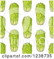 Clipart Of A Seamless Background Pattern Of Happy Chinese Lettuce Cabbage Royalty Free Vector Illustration