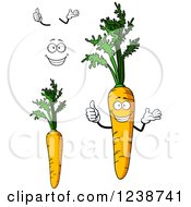 Clipart Of A Smiling Carrot Character Royalty Free Vector Illustration