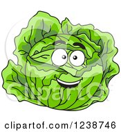 Clipart Of A Smiling Cabbage Royalty Free Vector Illustration