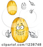 Clipart Of A Happy Melon Character Royalty Free Vector Illustration