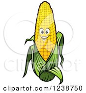 Clipart Of A Happy Corn On The Cob Royalty Free Vector Illustration