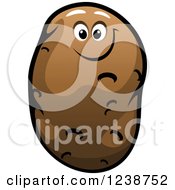 Clipart Of A Happy Potato Character Royalty Free Vector Illustration