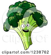 Clipart Of A Happy Broccoli Character Royalty Free Vector Illustration