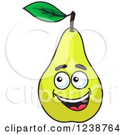 Clipart Of A Happy Pear Royalty Free Vector Illustration