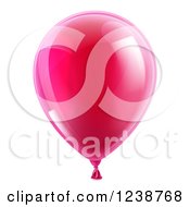 Clipart Of A 3d Reflective Pink Party Balloon Royalty Free Vector Illustration