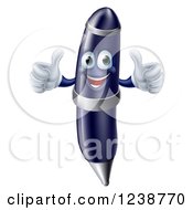 Clipart Of A Happy Fountain Pen Mascot Giving Two Thumbs Up Royalty Free Vector Illustration