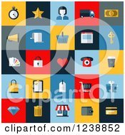 Colorful Retail And Commerce Icon Squares