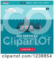 Clipart Of A Submarine Website Template With Sample Text Vector And Experience Recommended Royalty Free Vector Illustration by elena