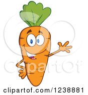 Poster, Art Print Of Happy Orange Carrot Waving