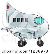 Clipart Of A Boy Flying An Airplane Royalty Free Illustration