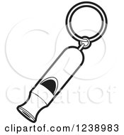 Clipart Of A Black And White Whistle Royalty Free Vector Illustration