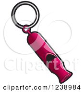Clipart Of A Pink Whistle 2 Royalty Free Vector Illustration