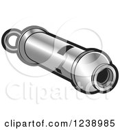 Clipart Of A Silver Whistle Royalty Free Vector Illustration