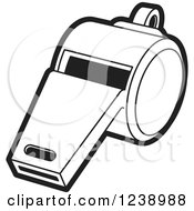 Clipart Of A Black And White Whistle 3 Royalty Free Vector Illustration
