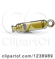 Clipart Of A Gold Whistle Royalty Free Vector Illustration by Lal Perera