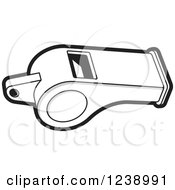 Clipart Of A Black White And Gray Whistle Royalty Free Vector Illustration