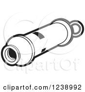 Clipart Of A Black And White Whistle 2 Royalty Free Vector Illustration