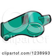 Clipart Of A Turquoise Whistle Royalty Free Vector Illustration by Lal Perera
