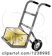Poster, Art Print Of Hand Truck Dolly With A Gold Dollar Box