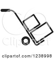 Poster, Art Print Of Black And White Hand Truck Dolly With Boxes