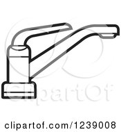 Clipart Of A Black And White Faucet Royalty Free Vector Illustration