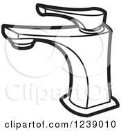 Clipart Of A Black And White Faucet 2 Royalty Free Vector Illustration by Lal Perera
