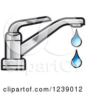 Clipart Of A Dripping Silver Faucet 2 Royalty Free Vector Illustration