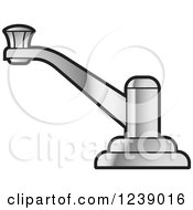 Clipart Of A Silver Faucet Royalty Free Vector Illustration