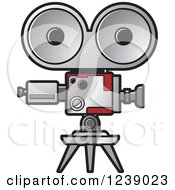 Poster, Art Print Of Silver And Red Movie Camera