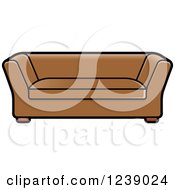 Clipart Of A Brown Sofa Royalty Free Vector Illustration by Lal Perera
