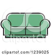 Clipart Of A Green Sofa 2 Royalty Free Vector Illustration by Lal Perera