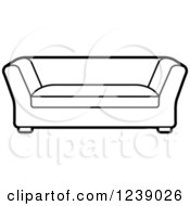 Clipart Of A Black And White Sofa Royalty Free Vector Illustration by Lal Perera