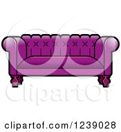 Clipart Of A Purple Sofa Royalty Free Vector Illustration by Lal Perera