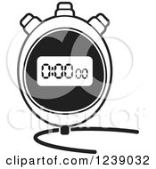 Poster, Art Print Of Black And White Digital Stopwatch