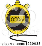 Poster, Art Print Of Yellow Digital Stopwatch