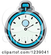 Poster, Art Print Of Blue And Silver Stopwatch