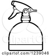 Clipart Of A Black And White Spray Bottle 3 Royalty Free Vector Illustration