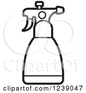 Clipart Of A Black And White Spray Bottle 4 Royalty Free Vector Illustration