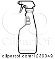 Clipart Of A Black And White Spray Bottle Royalty Free Vector Illustration