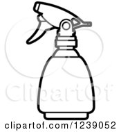 Clipart Of A Black And White Spray Bottle 2 Royalty Free Vector Illustration