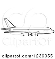 Poster, Art Print Of Black And White Commercial Airliner Plane 2