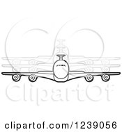 Poster, Art Print Of Black And White Commercial Airliner Plane With Movement Trails