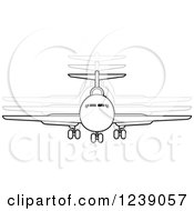 Poster, Art Print Of Black And White Commercial Airliner Plane With Movement Trails 2