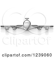 Poster, Art Print Of Silver Commercial Airliner Plane