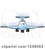 Poster, Art Print Of Blue Commercial Airliner Plane